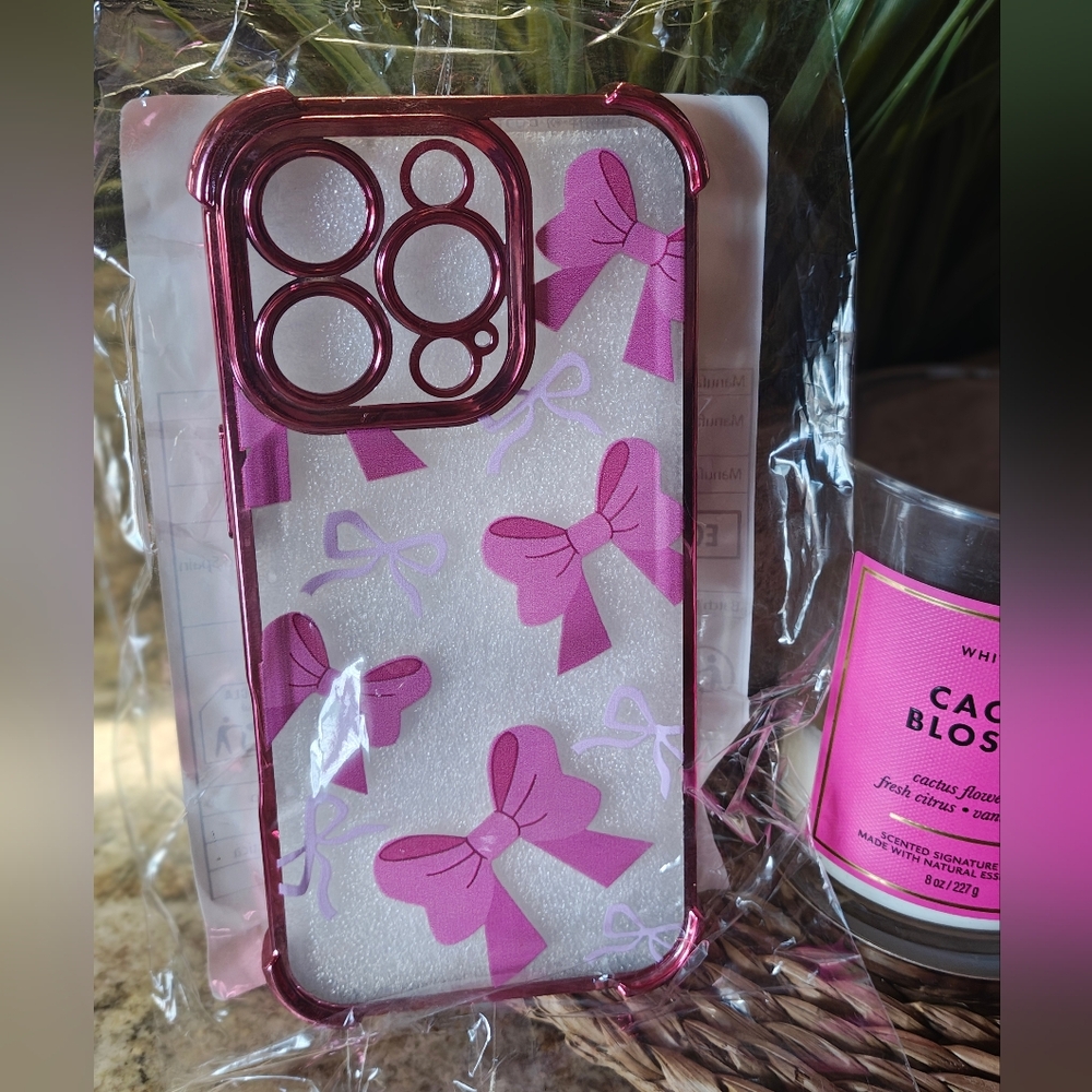 iPhone 16 Pro Pink Bow Phone Case